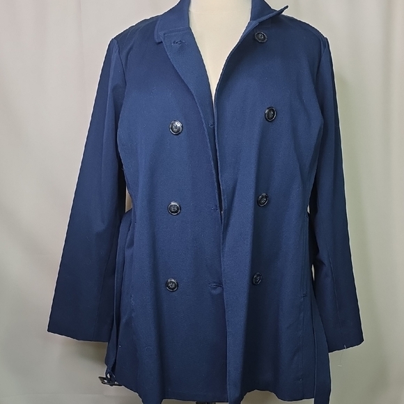 41 Hawthorn Plus Size 3X Women's Navy Trench Coat Top NWOT - Picture 3 of 9